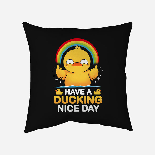 Have A Ducking Day-None-Removable Cover-Throw Pillow-Vallina84