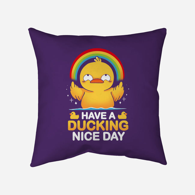 Have A Ducking Day-None-Removable Cover-Throw Pillow-Vallina84