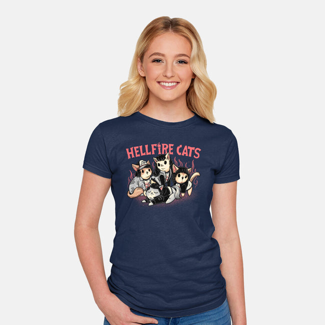 Hellfire Cats-Womens-Fitted-Tee-momma_gorilla