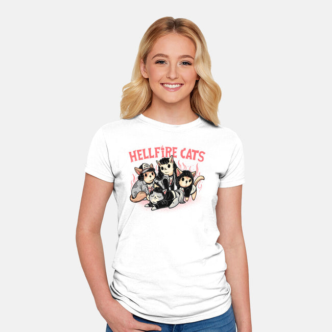 Hellfire Cats-Womens-Fitted-Tee-momma_gorilla