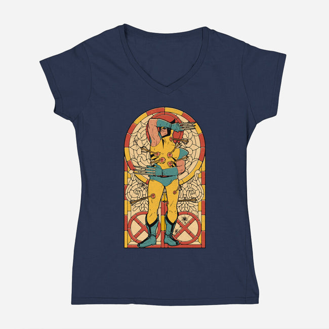 Blessed Beast-Womens-V-Neck-Tee-Hafaell