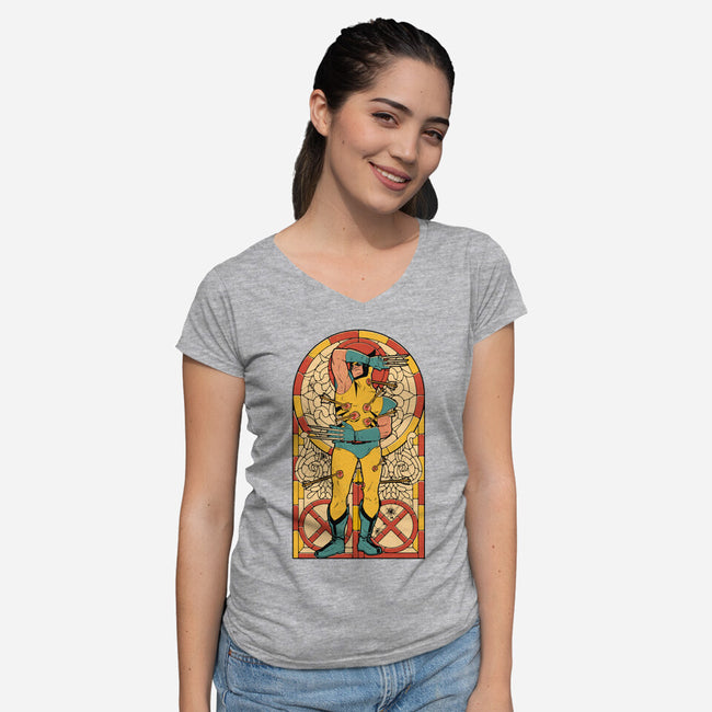 Blessed Beast-Womens-V-Neck-Tee-Hafaell