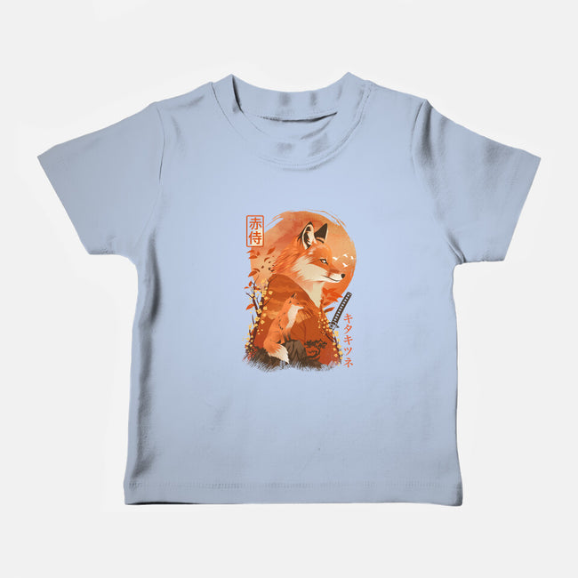 Red Fox Samurai-Baby-Basic-Tee-dandingeroz