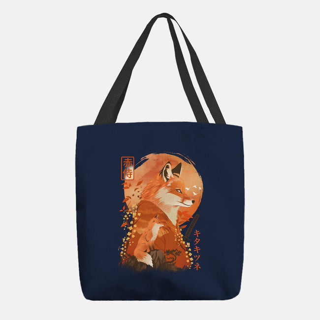 Red Fox Samurai-None-Basic Tote-Bag-dandingeroz