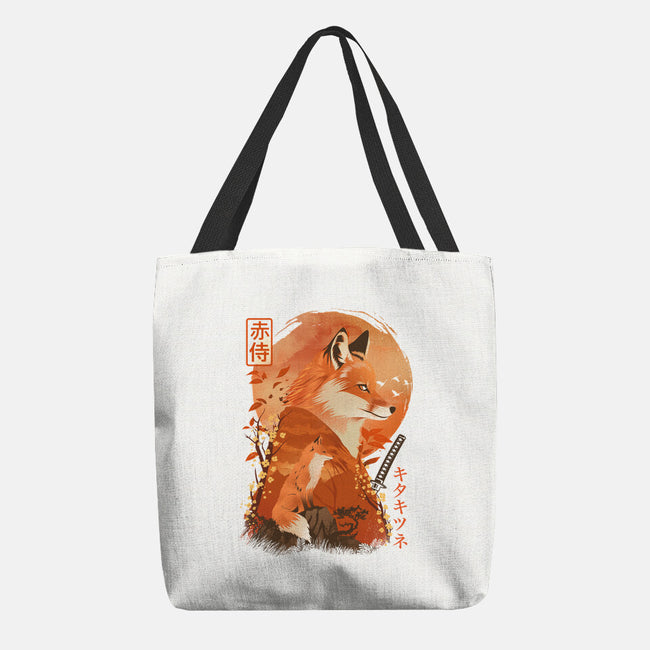 Red Fox Samurai-None-Basic Tote-Bag-dandingeroz