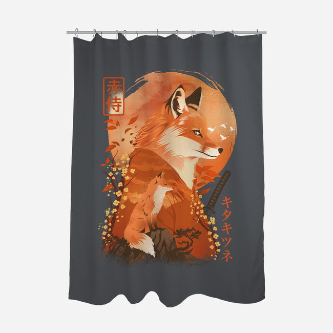 Red Fox Samurai-None-Polyester-Shower Curtain-dandingeroz