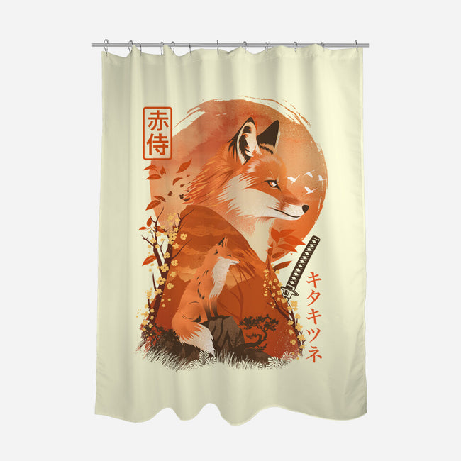 Red Fox Samurai-None-Polyester-Shower Curtain-dandingeroz