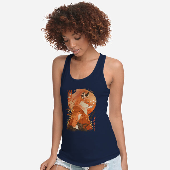 Red Fox Samurai-Womens-Racerback-Tank-dandingeroz