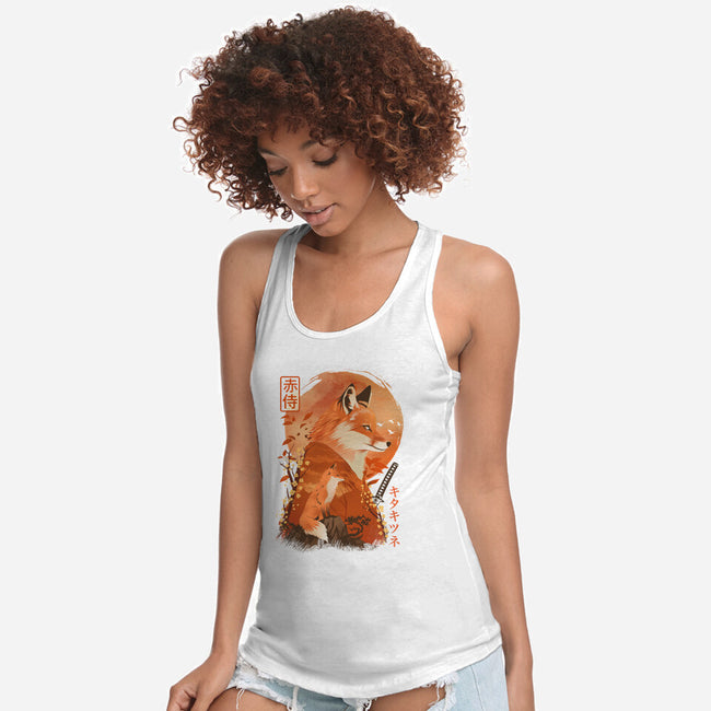 Red Fox Samurai-Womens-Racerback-Tank-dandingeroz