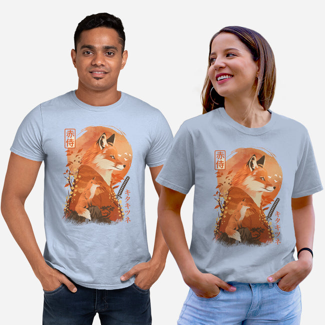 Red Fox Samurai-Unisex-Basic-Tee-dandingeroz