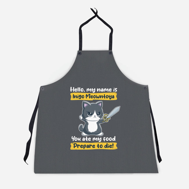 Inigo Meowntoya-Unisex-Kitchen-Apron-retrodivision