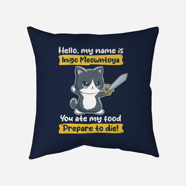 Inigo Meowntoya-None-Removable Cover-Throw Pillow-retrodivision