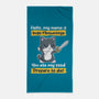 Inigo Meowntoya-None-Beach-Towel-retrodivision