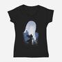 Evil Angel-Womens-V-Neck-Tee-Donnie