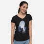 Evil Angel-Womens-V-Neck-Tee-Donnie