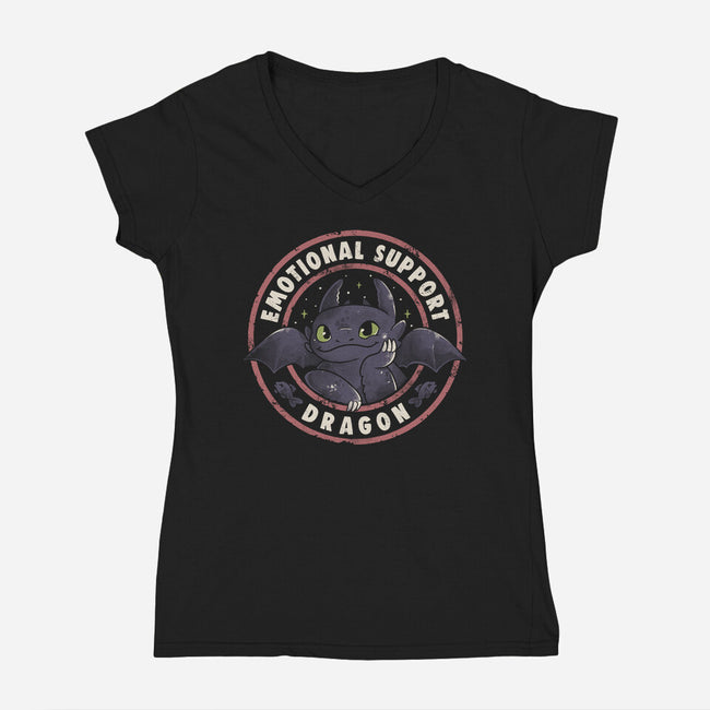 Emotional Support Dragon-Womens-V-Neck-Tee-Arigatees