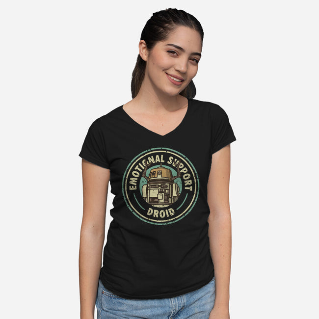 Emotional Support Droid-Womens-V-Neck-Tee-retrodivision