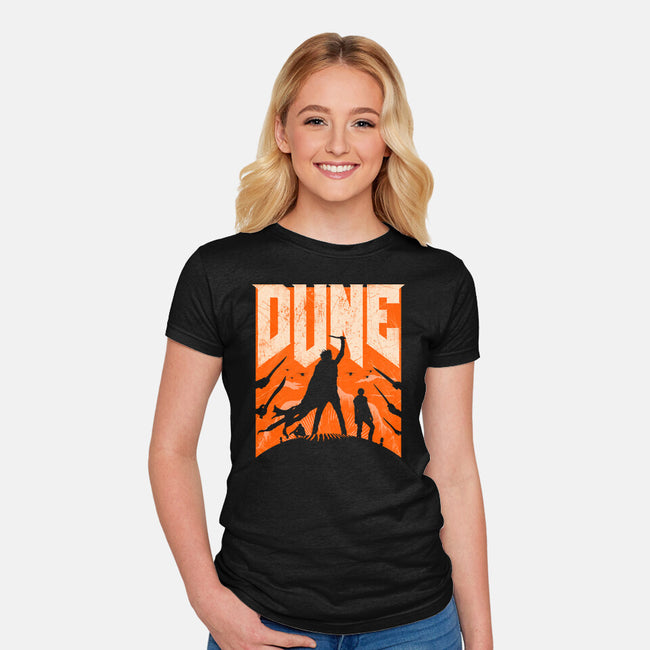 Dune Slayer-Womens-Fitted-Tee-rocketman_art