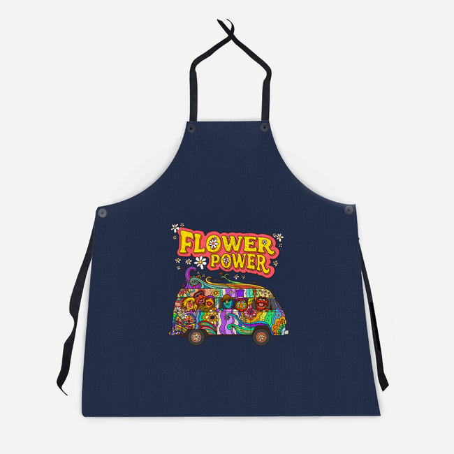 Flower Power Bus-Unisex-Kitchen-Apron-drbutler