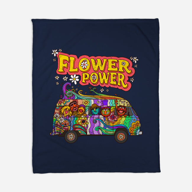 Flower Power Bus-None-Fleece-Blanket-drbutler