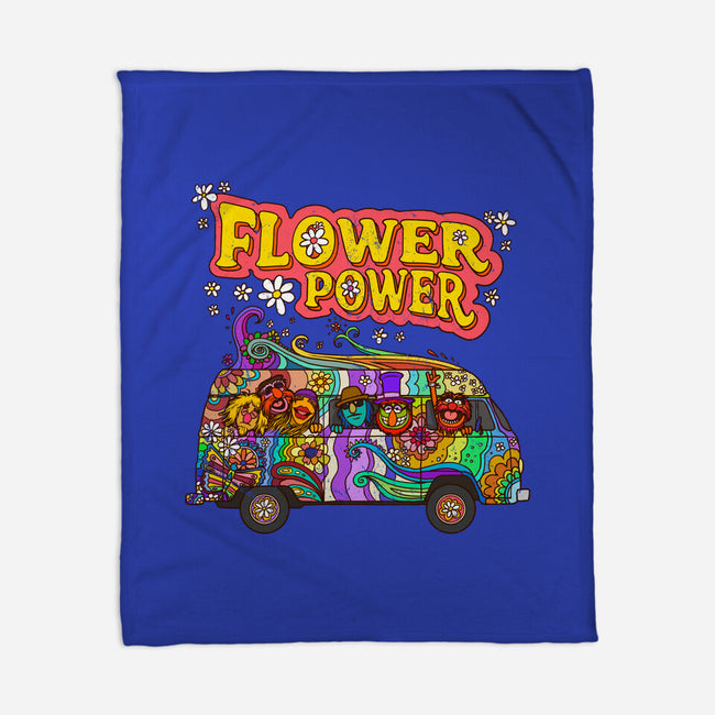 Flower Power Bus-None-Fleece-Blanket-drbutler