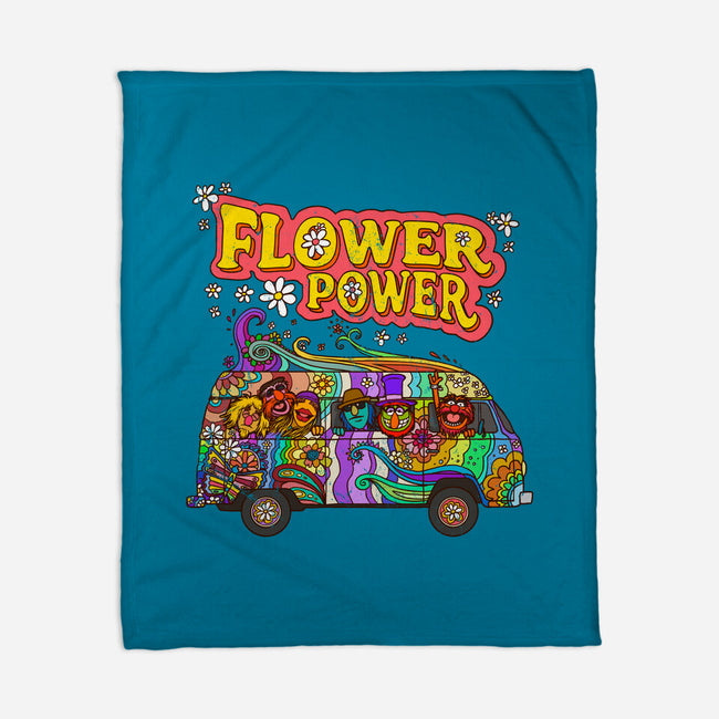 Flower Power Bus-None-Fleece-Blanket-drbutler