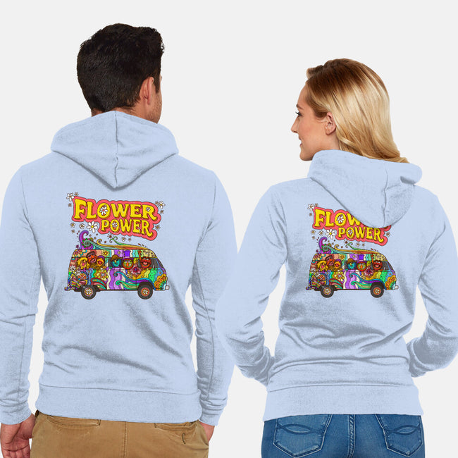 Flower Power Bus-Unisex-Zip-Up-Sweatshirt-drbutler