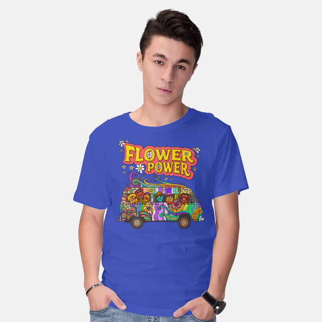 Flower Power Bus-Mens-Basic-Tee-drbutler