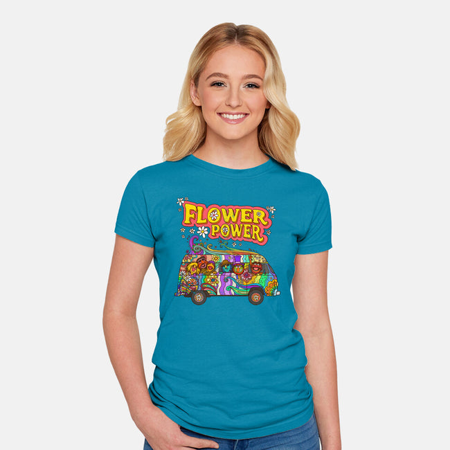 Flower Power Bus-Womens-Fitted-Tee-drbutler