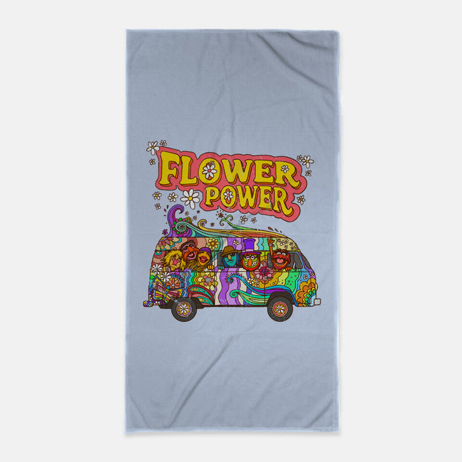 Flower Power Bus-None-Beach-Towel-drbutler