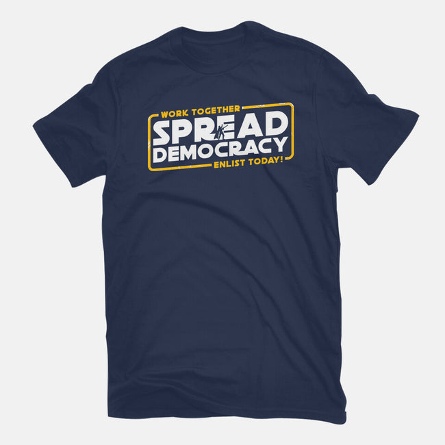 Spread Democracy-Mens-Basic-Tee-rocketman_art