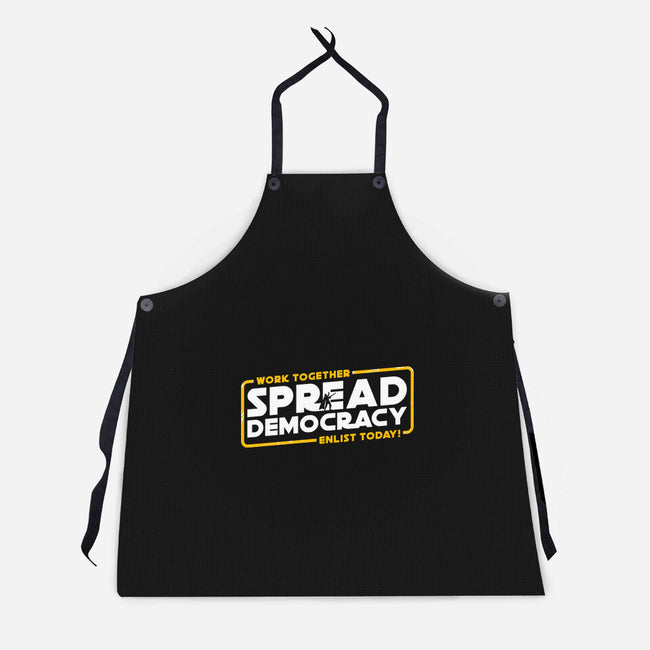 Spread Democracy-Unisex-Kitchen-Apron-rocketman_art