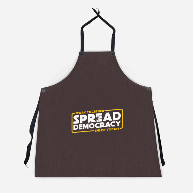 Spread Democracy-Unisex-Kitchen-Apron-rocketman_art