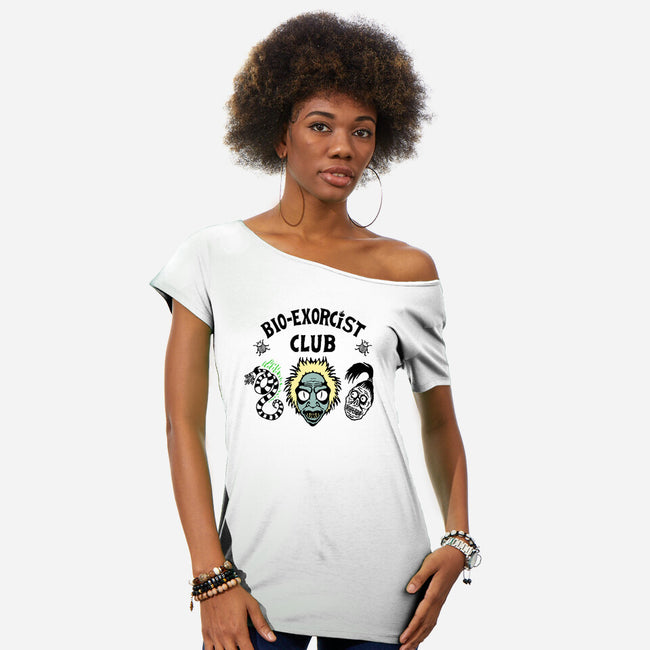 Bio Exorcists Club-Womens-Off Shoulder-Tee-demonigote