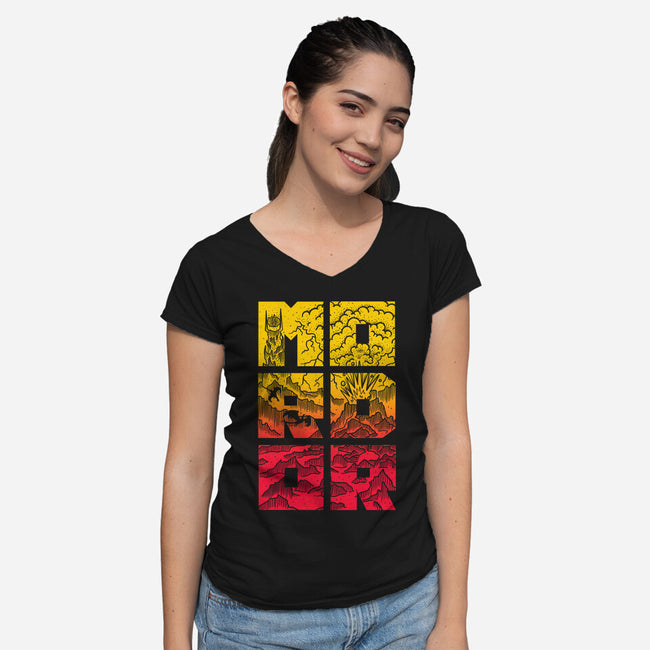 MORDOR-Womens-V-Neck-Tee-Aarons Art Room