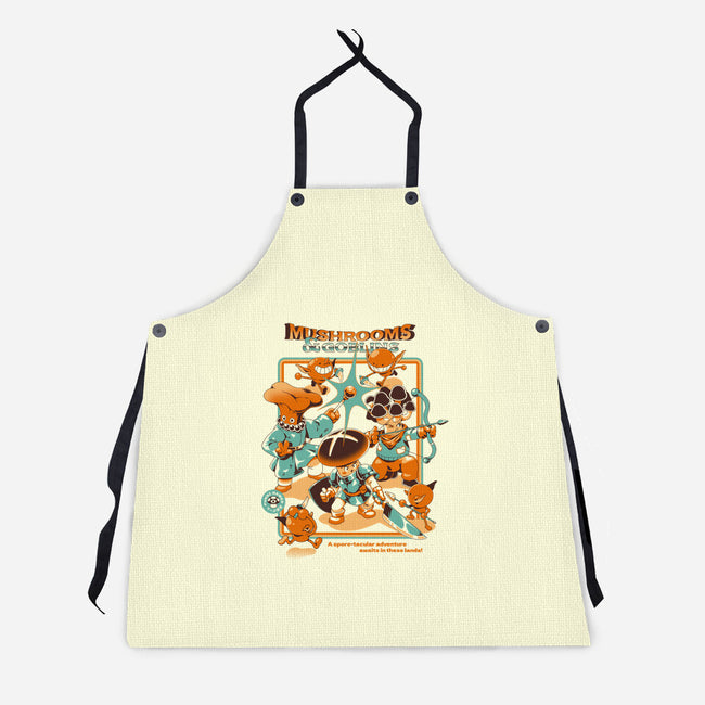 Mushrooms And Goblins-Unisex-Kitchen-Apron-ilustrata