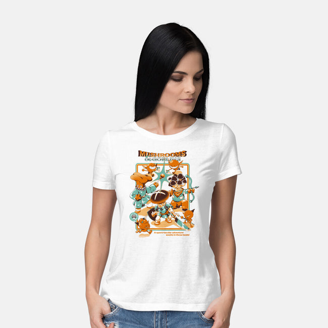 Mushrooms And Goblins-Womens-Basic-Tee-ilustrata