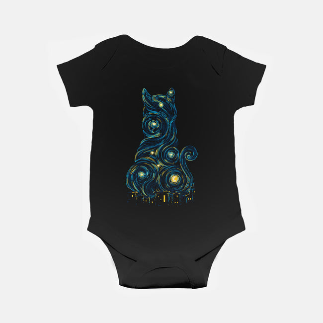 Rooftop Cat-Baby-Basic-Onesie-sebasebi