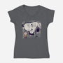 Friendly Graffiti-Womens-V-Neck-Tee-sebasebi