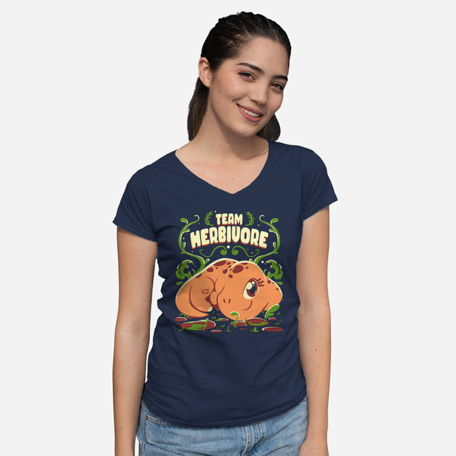 Team Herbivore-Womens-V-Neck-Tee-estudiofitas