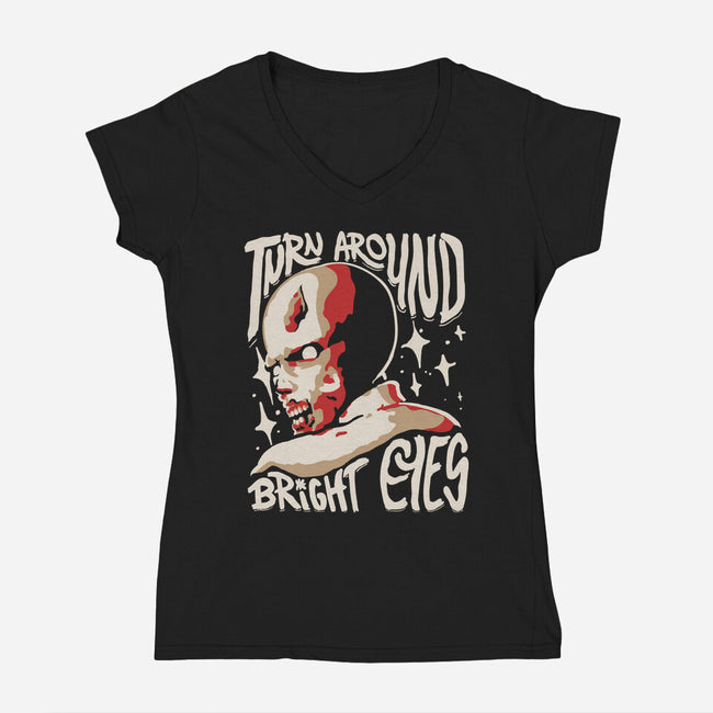 Turning Around Zombie-Womens-V-Neck-Tee-estudiofitas