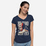 Turning Around Zombie-Womens-V-Neck-Tee-estudiofitas