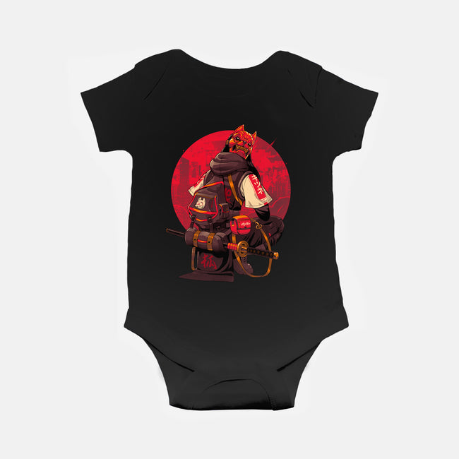 Red Kitsune Samurai-Baby-Basic-Onesie-Bruno Mota