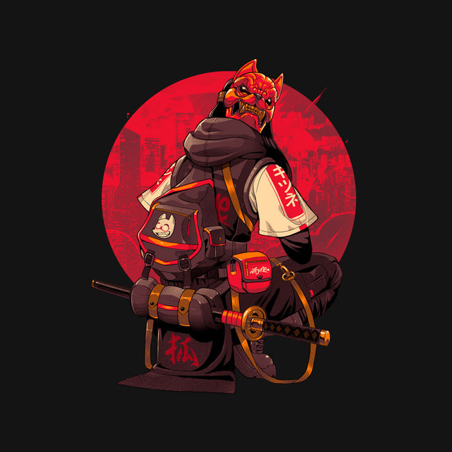 Red Kitsune Samurai-Womens-Fitted-Tee-Bruno Mota