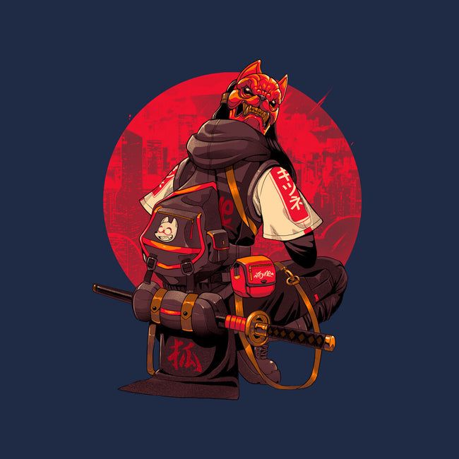 Red Kitsune Samurai-None-Removable Cover-Throw Pillow-Bruno Mota