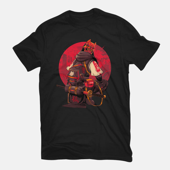 Red Kitsune Samurai-Mens-Heavyweight-Tee-Bruno Mota