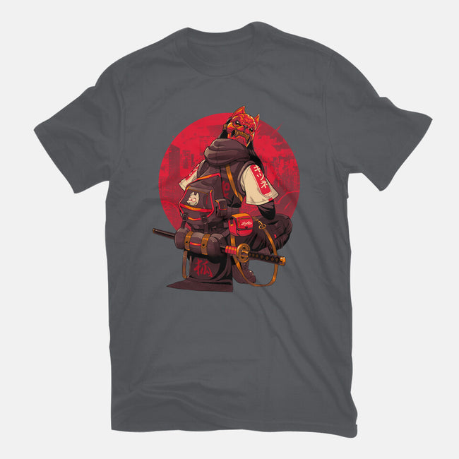 Red Kitsune Samurai-Womens-Basic-Tee-Bruno Mota