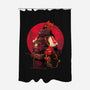 Red Kitsune Samurai-None-Polyester-Shower Curtain-Bruno Mota