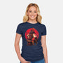 Red Kitsune Samurai-Womens-Fitted-Tee-Bruno Mota