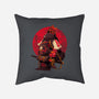 Red Kitsune Samurai-None-Removable Cover-Throw Pillow-Bruno Mota